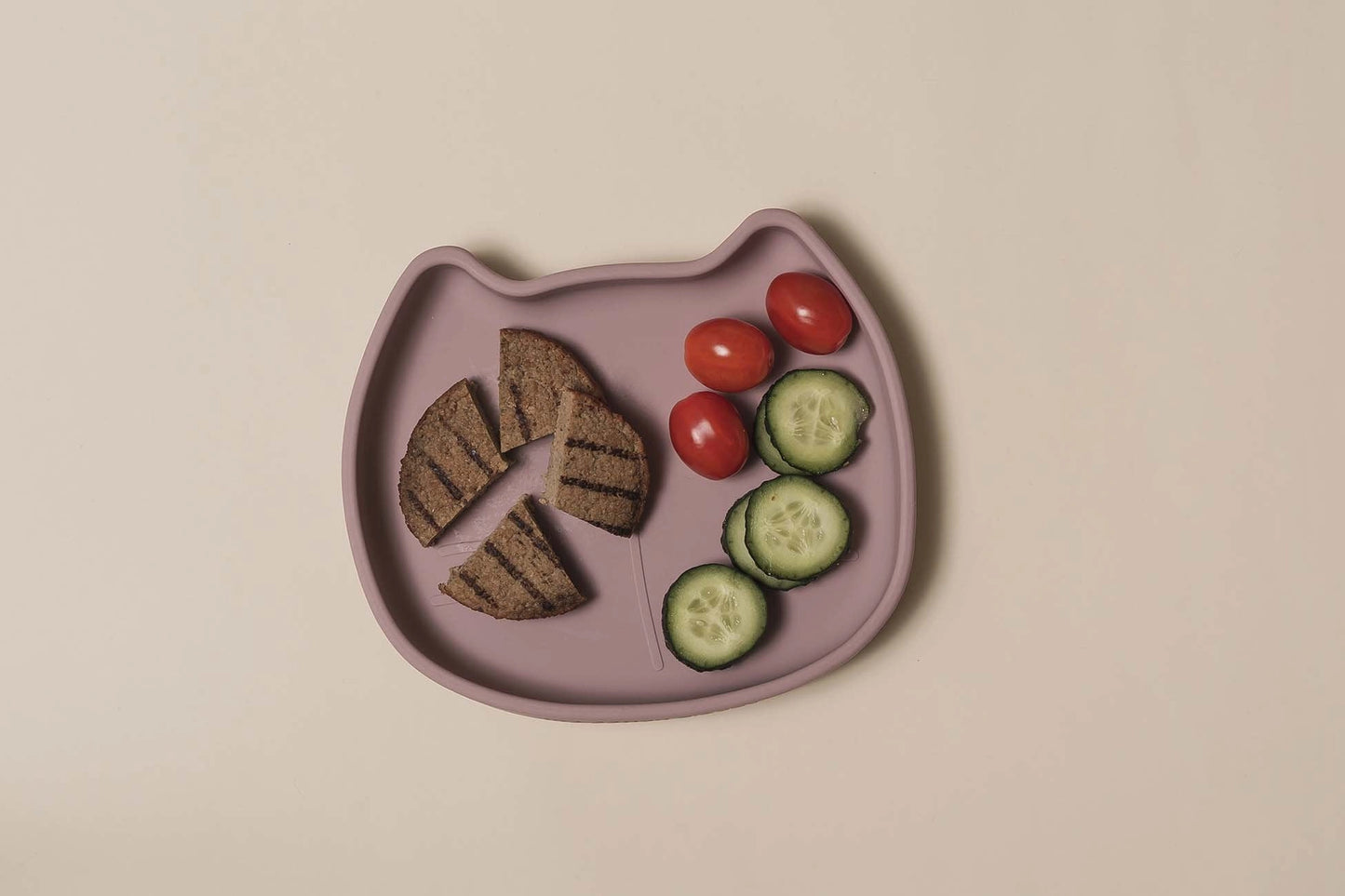 Silikontallerken med sugekopp - Dusty pink