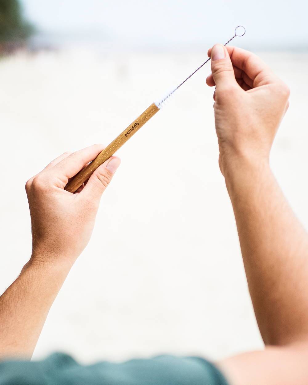 Bambussugerør – 12 pk med rengjøringsbørste