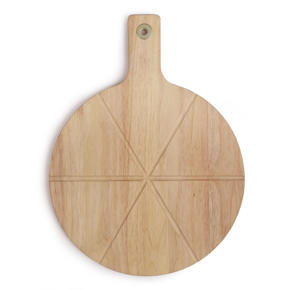 Pizzabrett i gummitre med pizzahjul