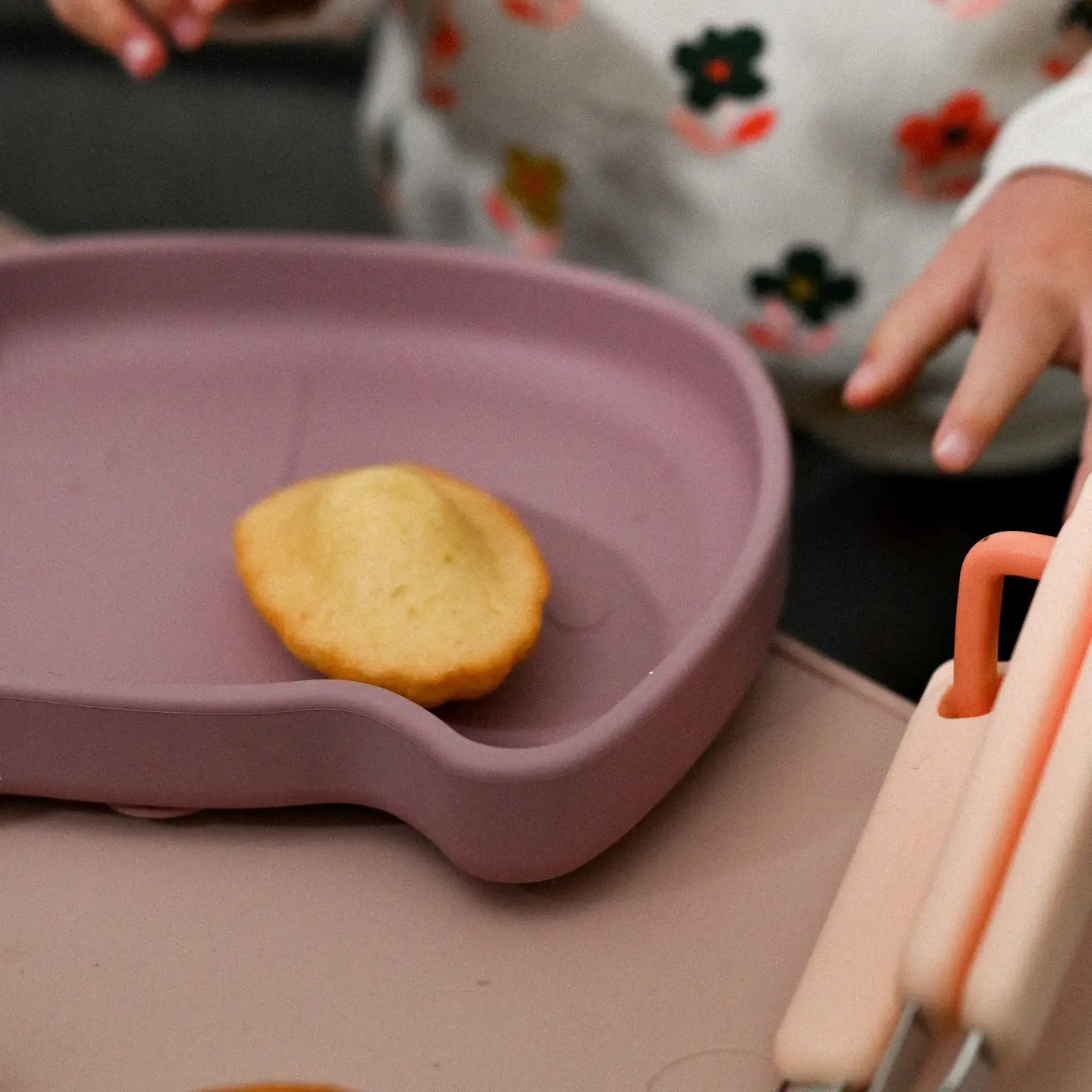 Silikontallerken med sugekopp - Dusty pink