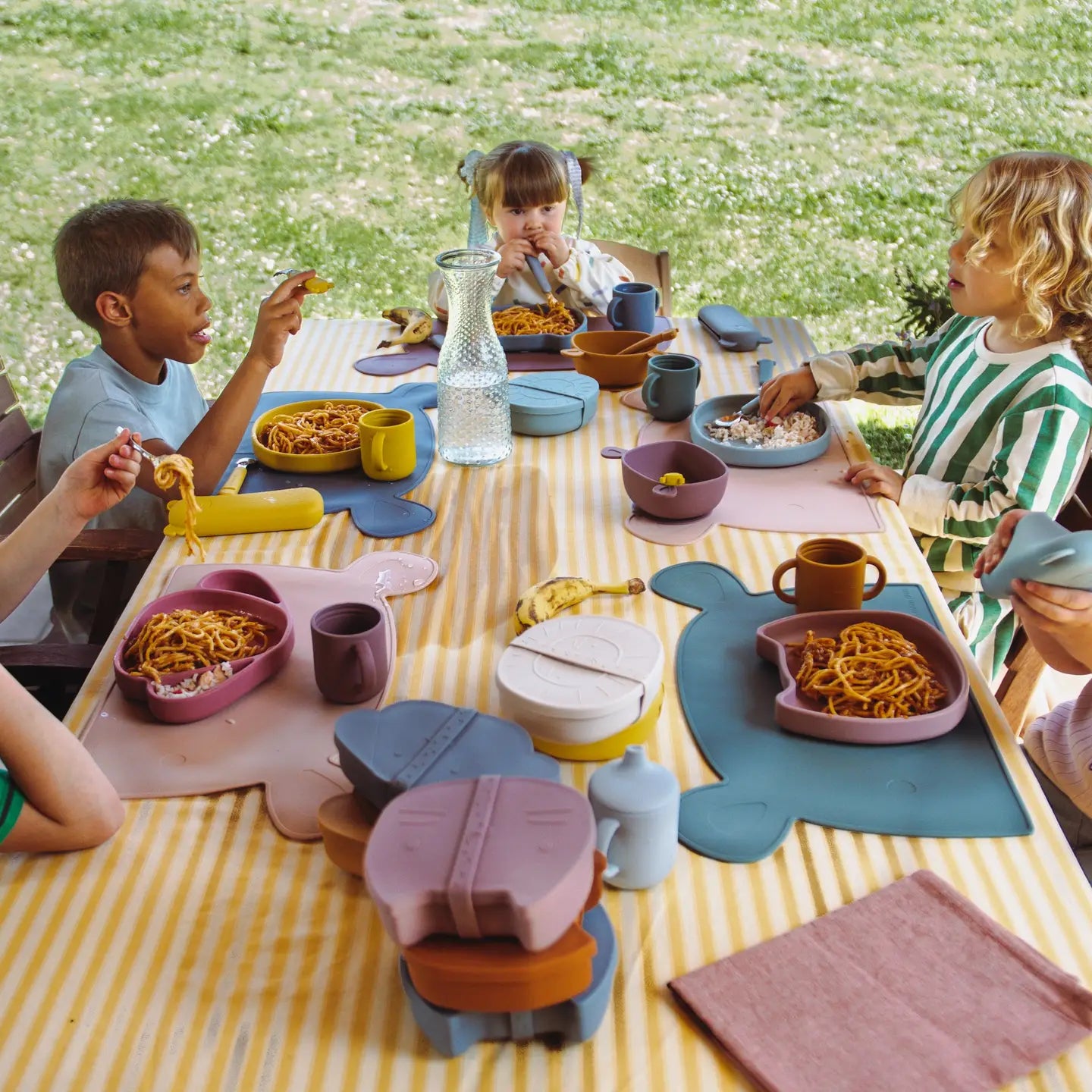 Silikontallerken med sugekopp - Dusty pink