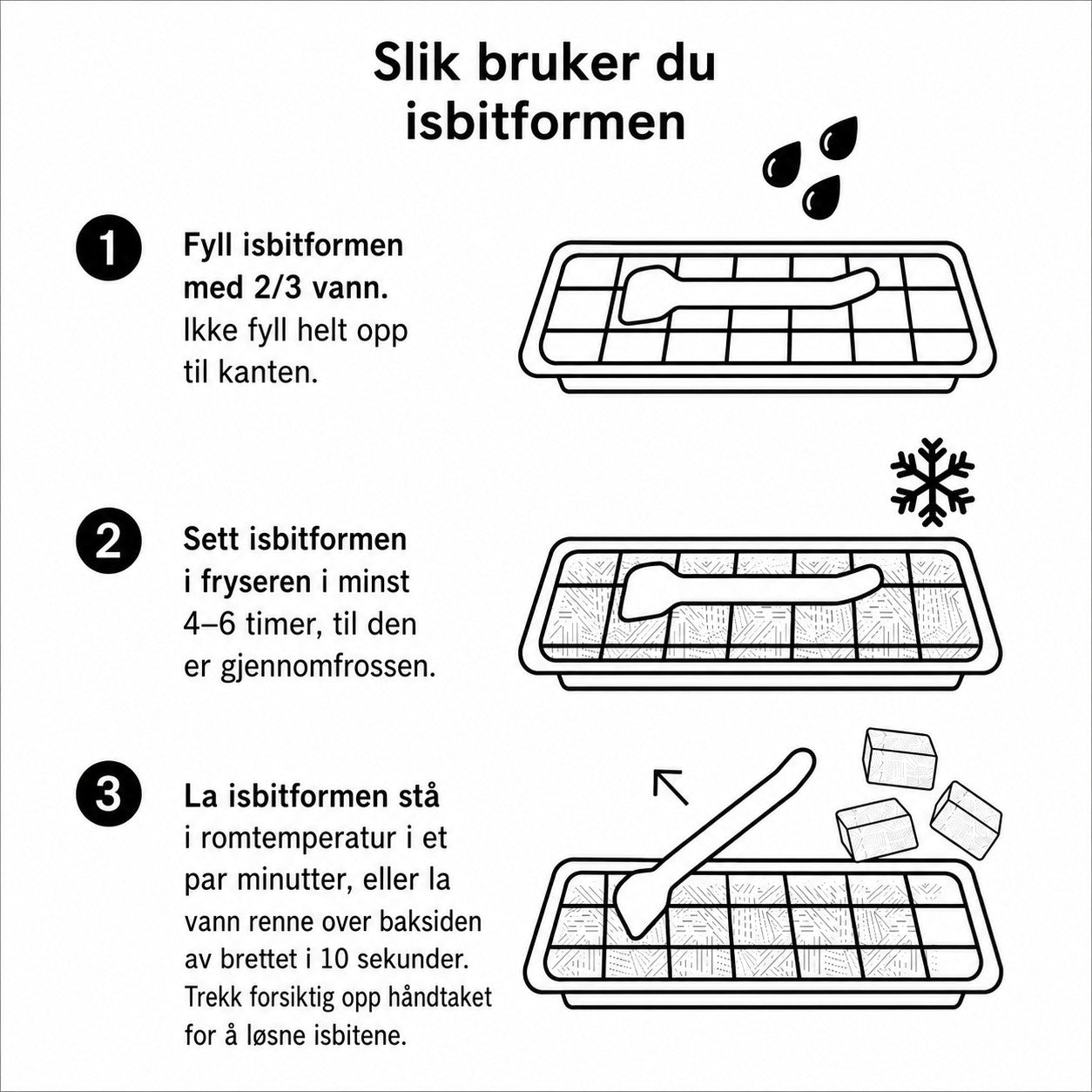 Isbitform i rustfritt stål – 18 Isbiter