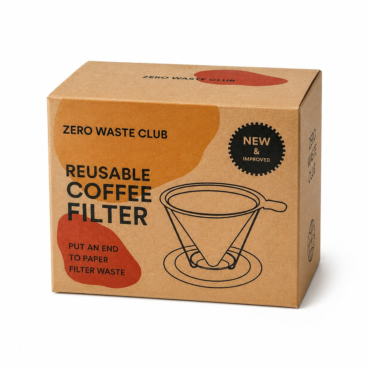 Gjenbrukbart kaffefilter i rustfritt stål – Finmasket filter med håndtak