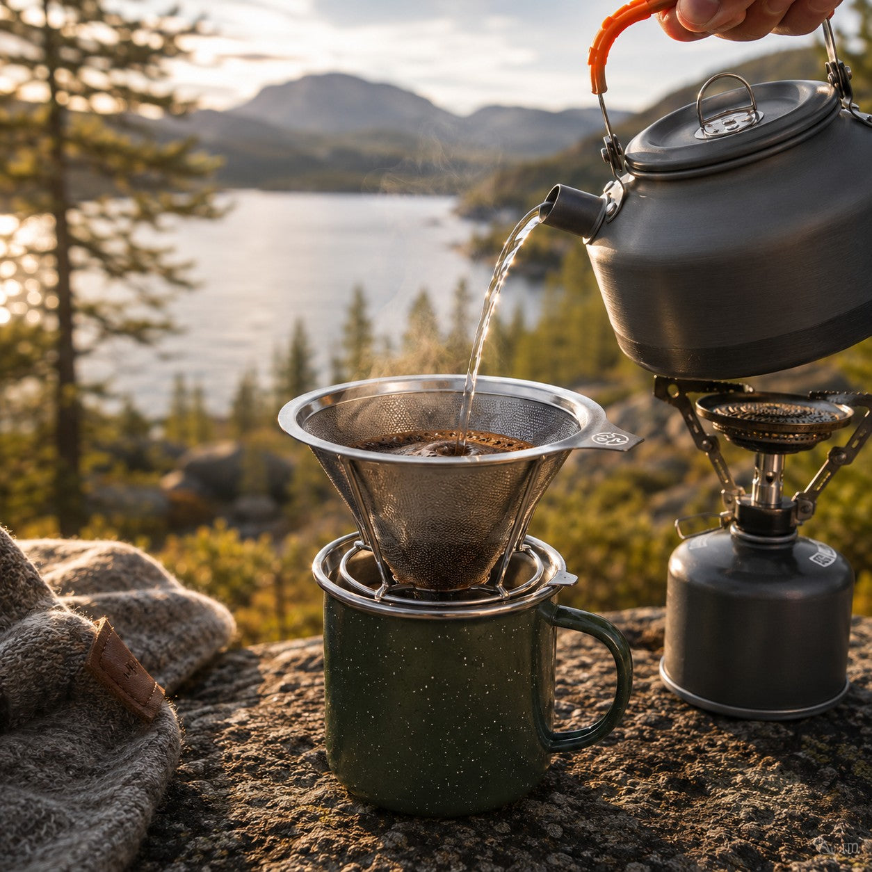 Gjenbrukbart kaffefilter i rustfritt stål – Finmasket filter med håndtak