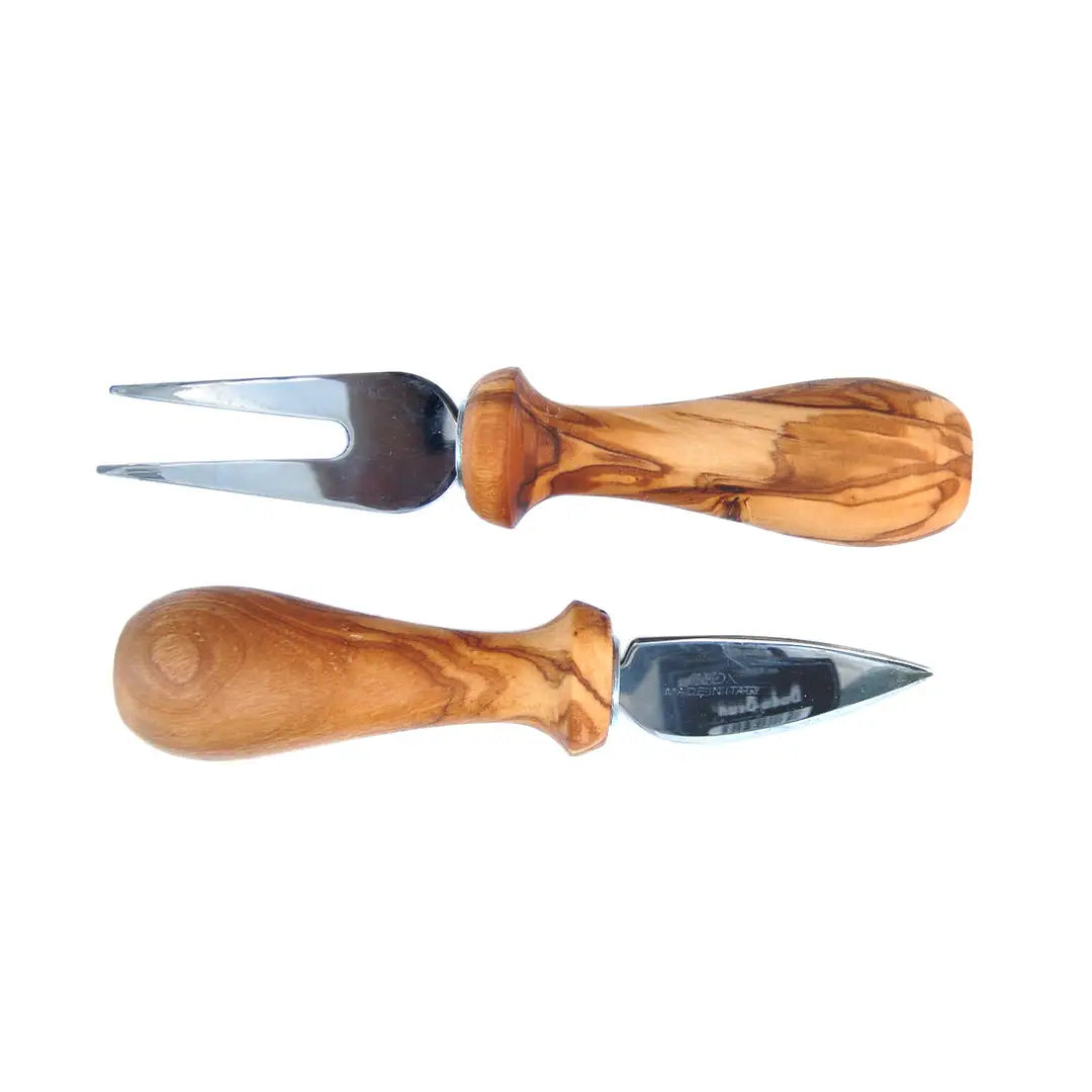 Osteknivsett i oliventre – 2 deler (kniv og gaffel)