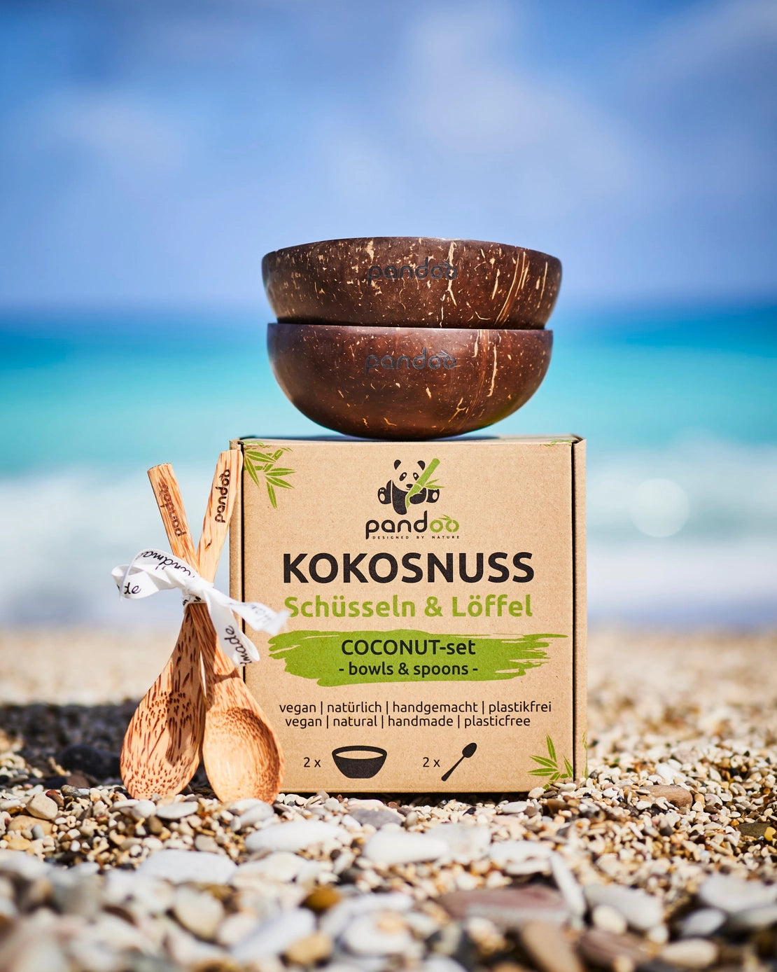 Kokossett – 2 boller og 2 skjeer