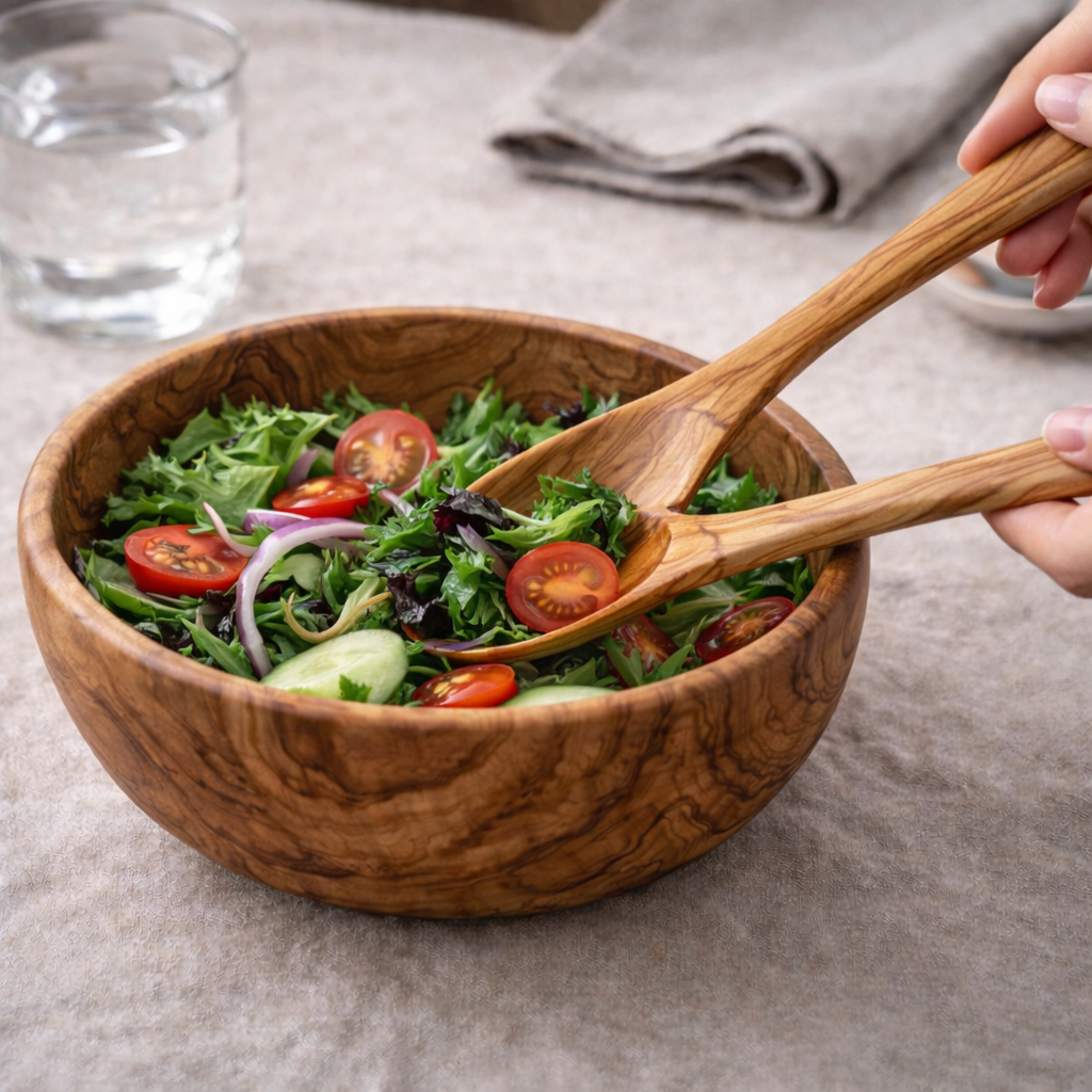 Salatbestikk i oliventre 30 cm – 2 Deler